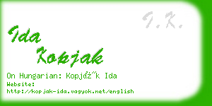 ida kopjak business card